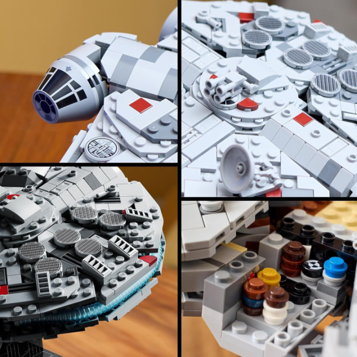LEGO Star Wars 75375 Halcón Milenario, maqueta de exposición de 921 piezas