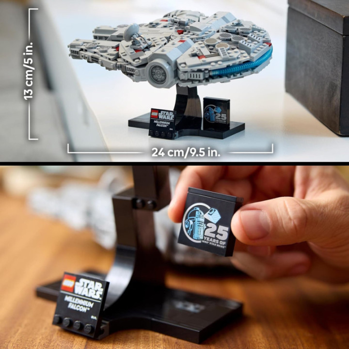 LEGO Star Wars 75375 Halcón Milenario, maqueta de exposición de 921 piezas