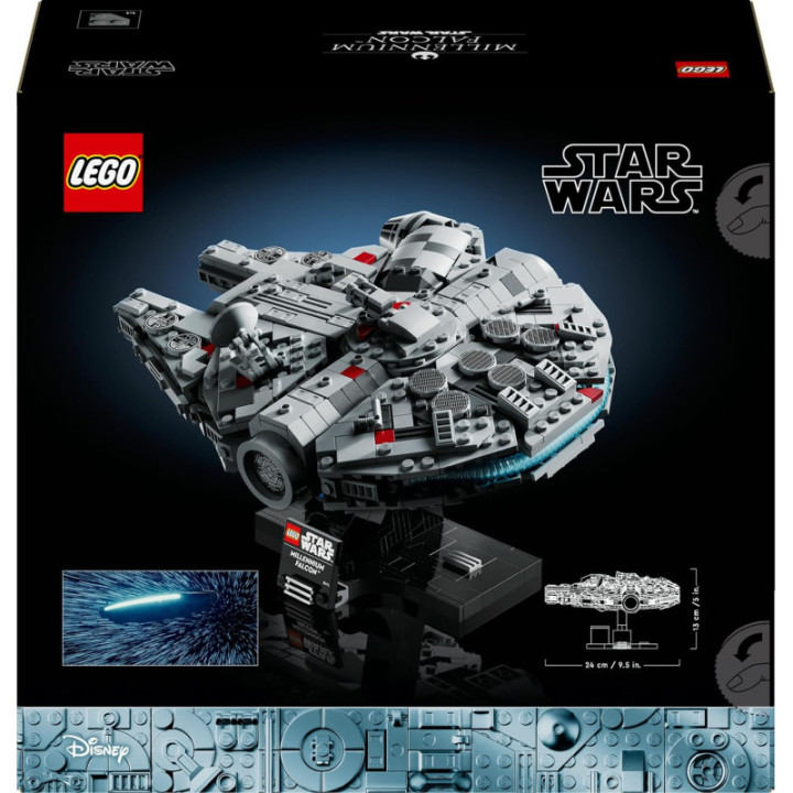 LEGO Star Wars 75375 Halcón Milenario, maqueta de exposición de 921 piezas