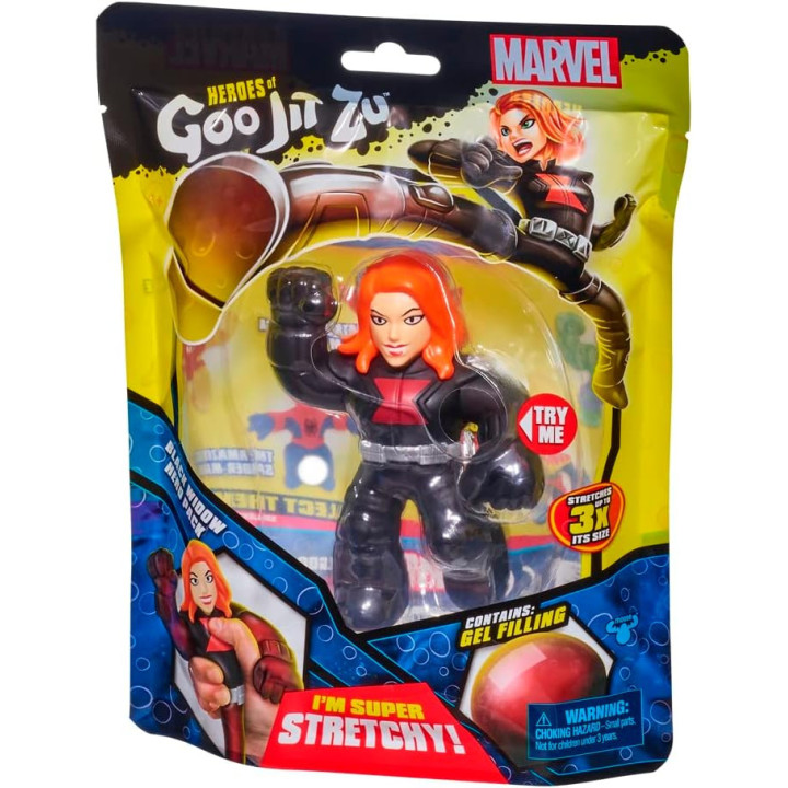 Heroes of Goo Jit Zu Marvel Black Widow, figura elástica CO41440