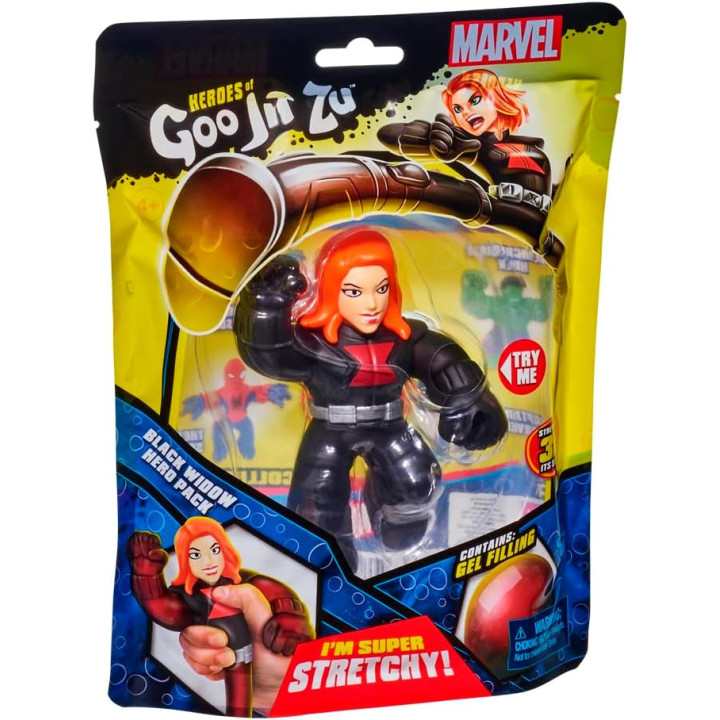 Heroes of Goo Jit Zu Marvel Black Widow, figura elástica CO41440