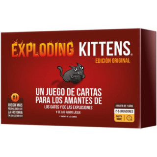 Asmodee Exploding Kittens, juego básico de cartas para 2 a 5 jugadores