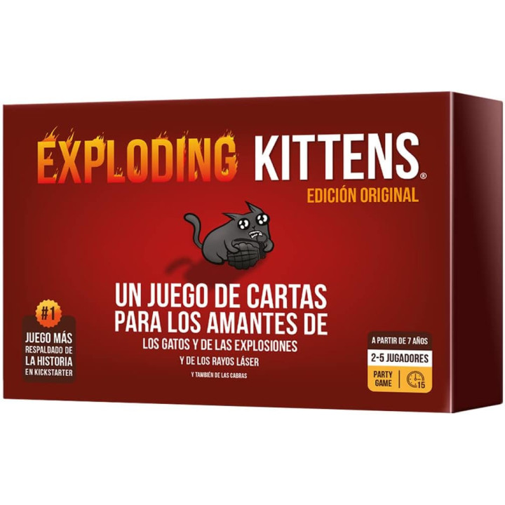 Asmodee Exploding Kittens, juego básico de cartas para 2 a 5 jugadores