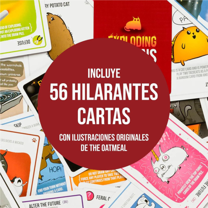 Asmodee Exploding Kittens, juego básico de cartas para 2 a 5 jugadores