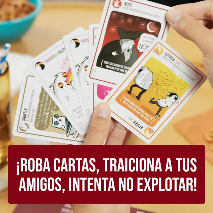 Asmodee Exploding Kittens, juego básico de cartas para 2 a 5 jugadores