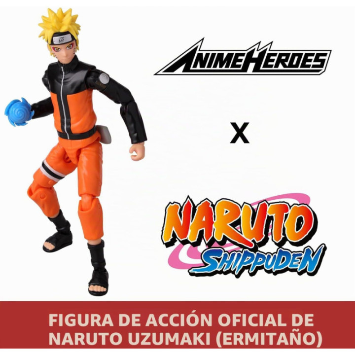 Bandai Anime Heroes Naruto Uzumaki, figura articulada de 17 cm