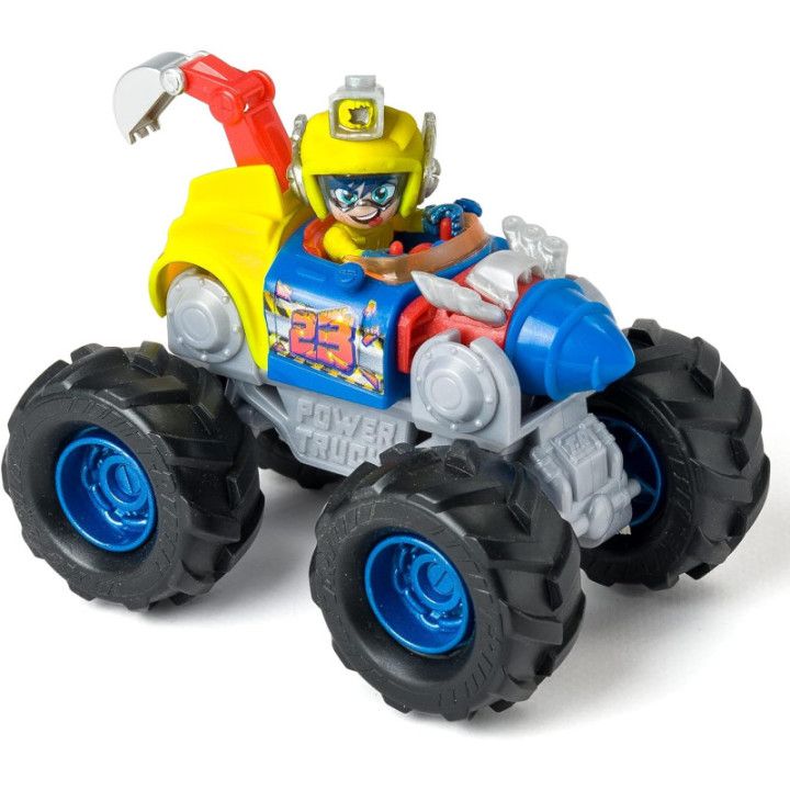 T-Racers Turbo Digger, Power Truck con coche y piloto Super Miner exclusivos