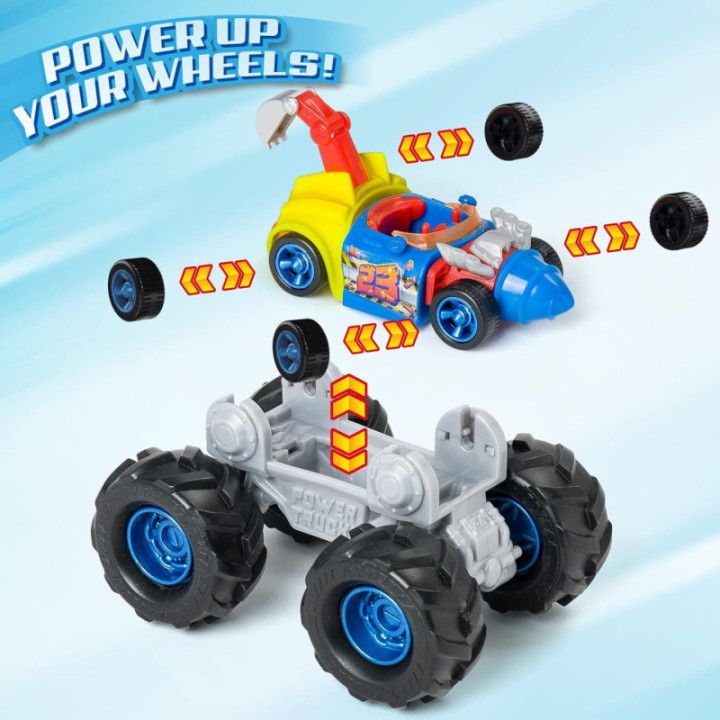 T-Racers Turbo Digger, Power Truck con coche y piloto Super Miner exclusivos