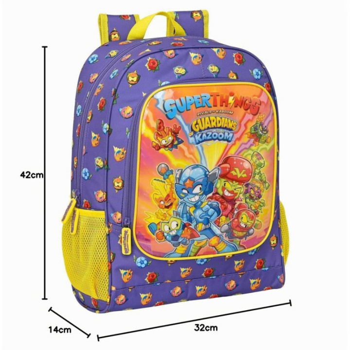 Safta Superthings Guardians of Kazoom, mochila escolar adaptable a carro, 32 × 14 × 42 cm