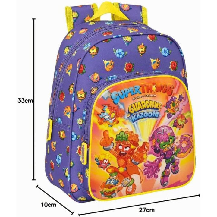 Safta Superthings Guardians of Kazoom, mochila infantil adaptable a carro, 27 × 33 × 10 cm