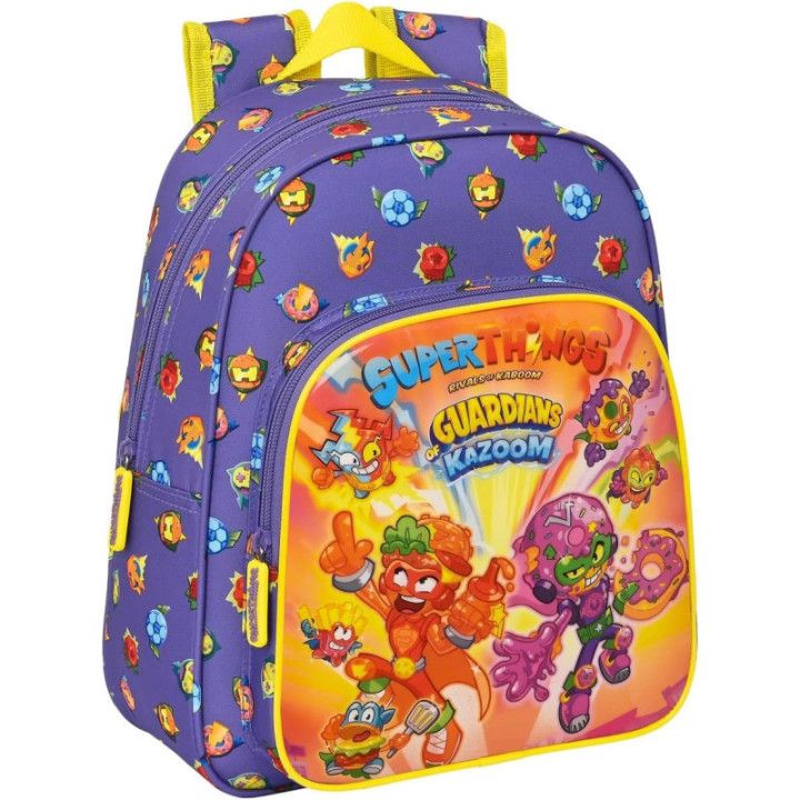 Safta Superthings Guardians of Kazoom, mochila infantil adaptable a carro, 27 × 33 × 10 cm