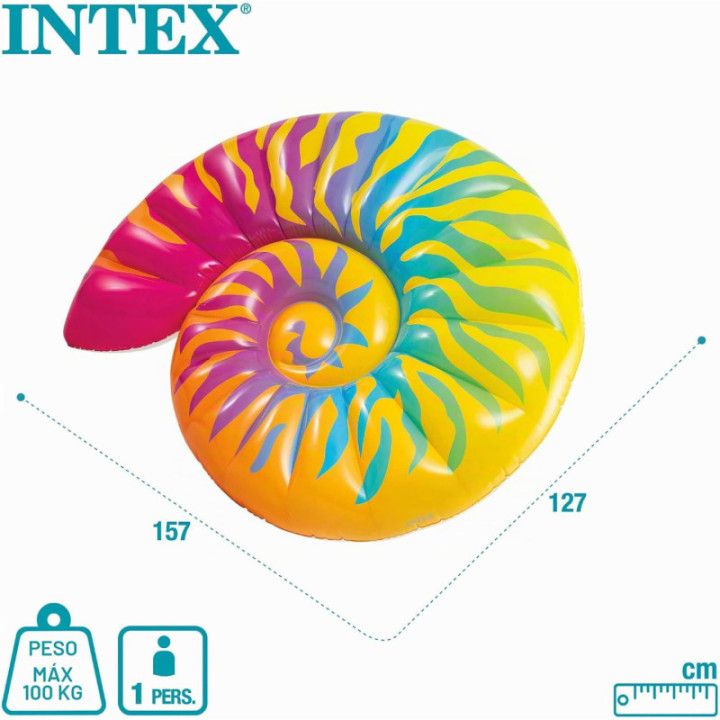 Intex 58791, colchoneta hinchable Caracola, 157 × 127 × 25 cm