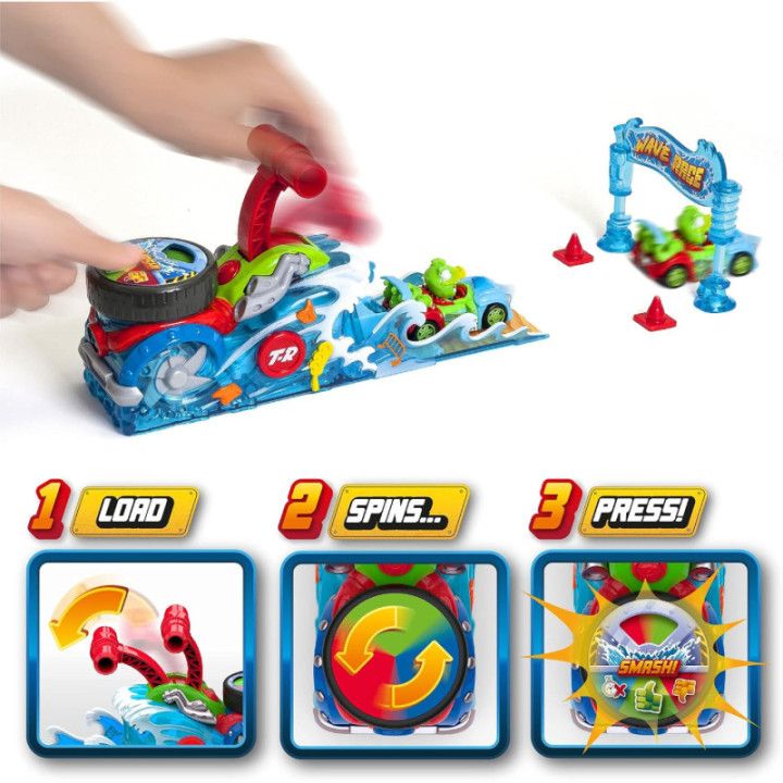 T-Racers Wave Race, lanzador interactivo con coche y piloto exclusivos