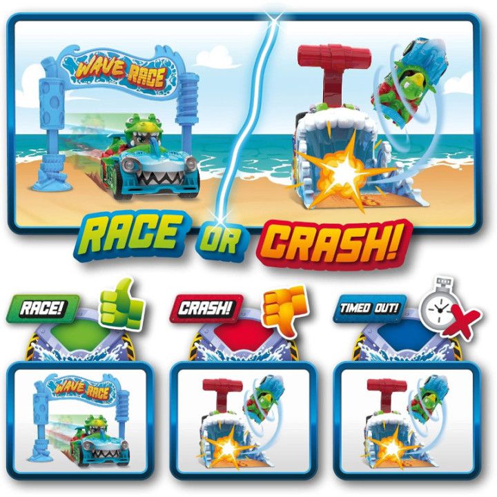T-Racers Wave Race, lanzador interactivo con coche y piloto exclusivos