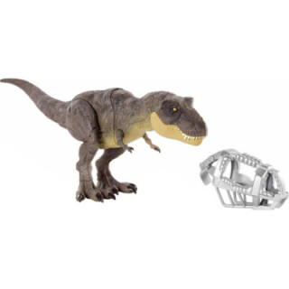 Jurassic World T-Rex Pisa y Ataca GYW84, dinosaurio articulado con sonidos