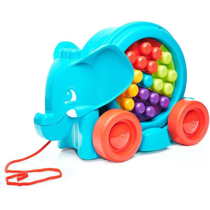 Mega Bloks Bloquefante Divertido FFG21, elefante azul con 25 bloques