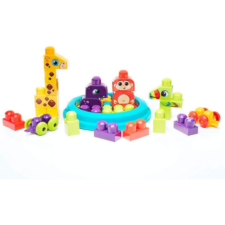 Mega Bloks Bloquefante Divertido FFG21, elefante azul con 25 bloques