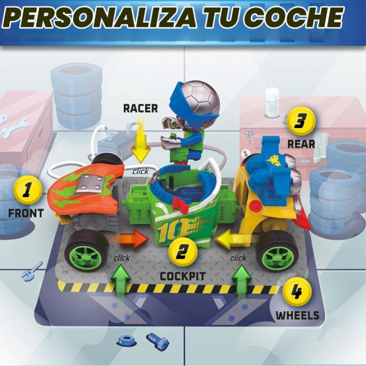 T-Racers Serie 2, colección completa de 8 coches y pilotos