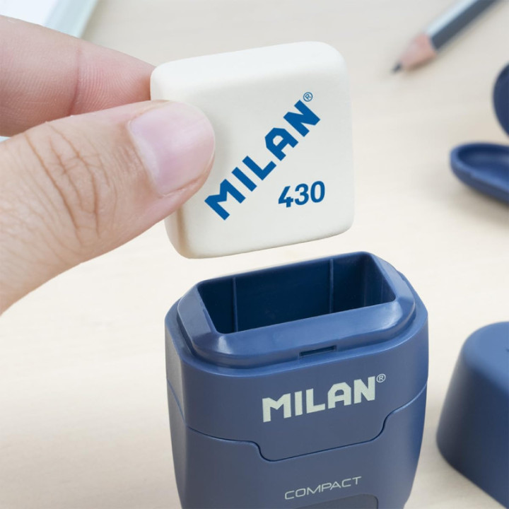 Milan 430, caja de 30 gomas de borrar cuadradas tipo miga de pan
