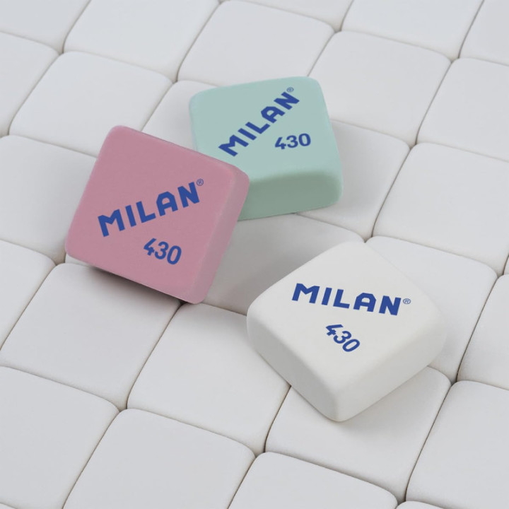 Milan 430, caja de 30 gomas de borrar cuadradas tipo miga de pan