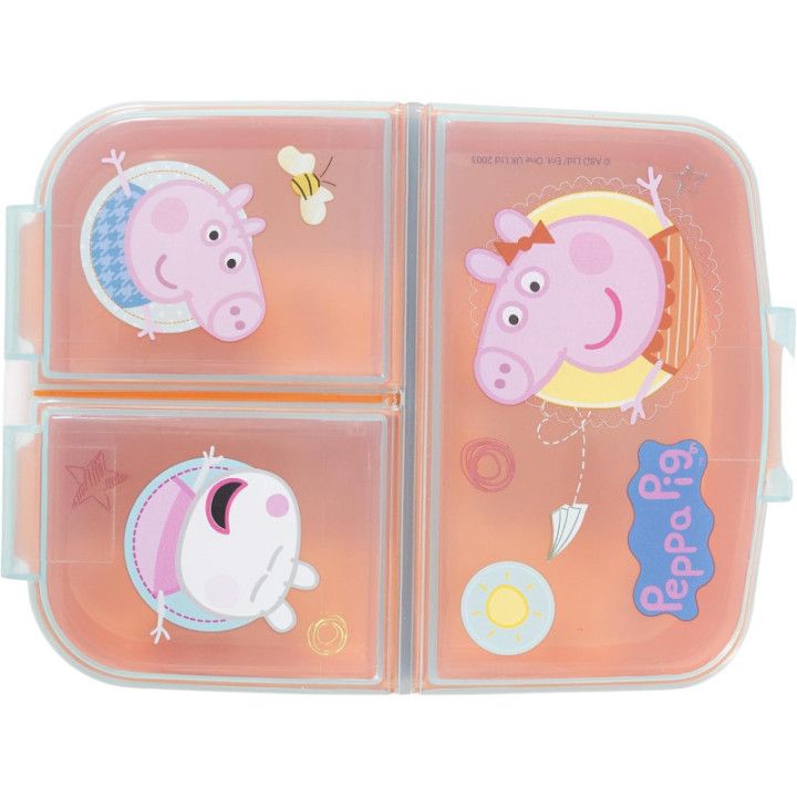 Stor Peppa Pig Core, fiambrera infantil con 3 compartimentos