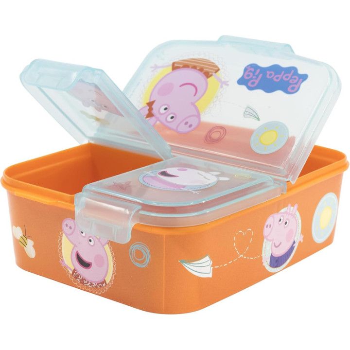 Stor Peppa Pig Core, fiambrera infantil con 3 compartimentos