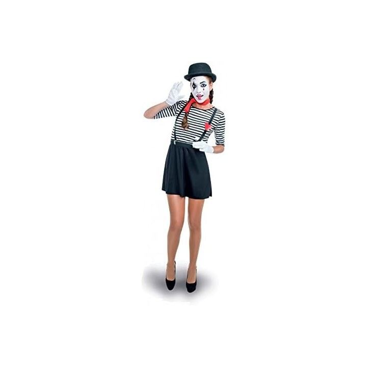 Disfraz de mimo para mujer, talla M/L