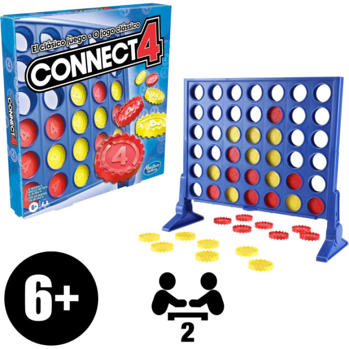 Hasbro Gaming Conecta 4 clásico, juego de estrategia para 2 jugadores