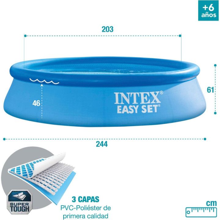 Intex Easy Set 55236, piscina hinchable de 244 × 61 cm y 1942 litros