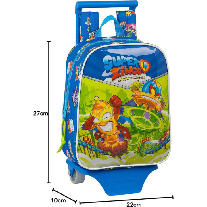 Safta Superzings Serie 5, mochila azul con carro extraíble, 22 × 28 × 10 cm