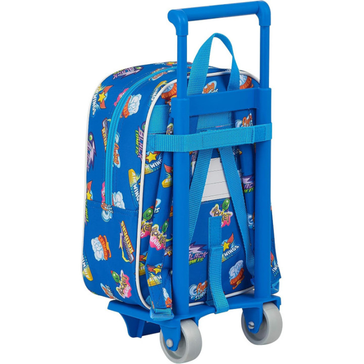 Safta Superzings Serie 5, mochila azul con carro extraíble, 22 × 28 × 10 cm