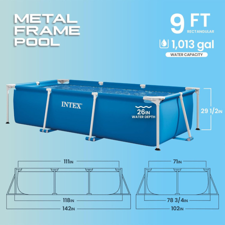 Intex 28272NP Small Frame, piscina desmontable de 300 × 200 × 75 cm