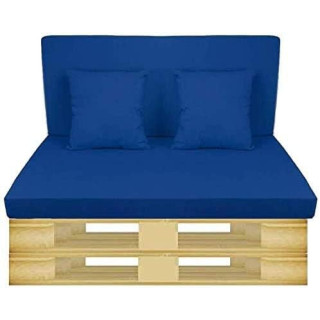 GBLA conjunto de asiento, respaldo y 2 cojines para sofá de palet, azul