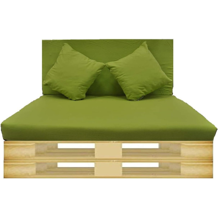 GBLA conjunto de asiento, respaldo y 2 cojines para sofá de palet, verde manzana