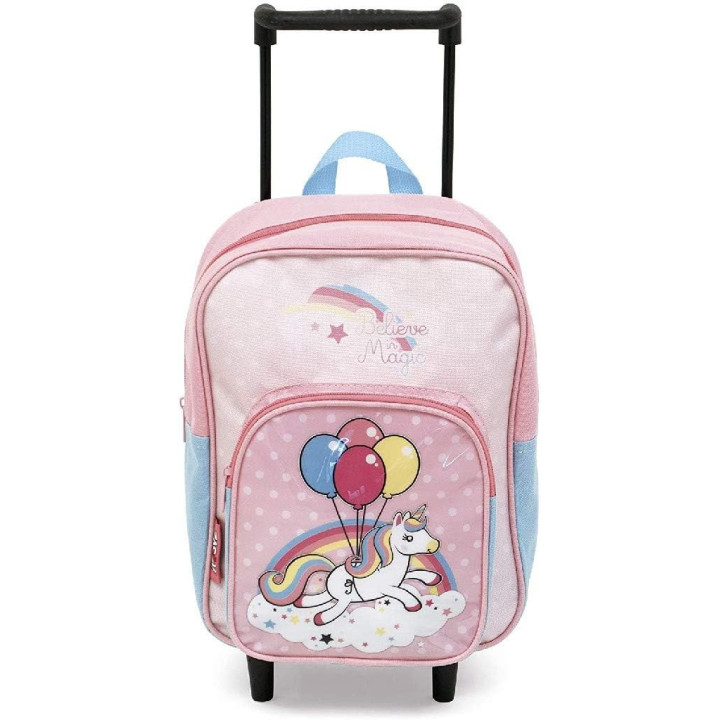 Zaska Unicornio 50504, mochila infantil rosa con ruedas, 36 × 24 × 12 cm