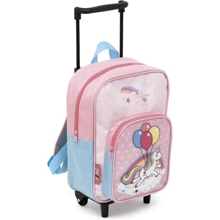 Zaska Unicornio 50504, mochila infantil rosa con ruedas, 36 × 24 × 12 cm
