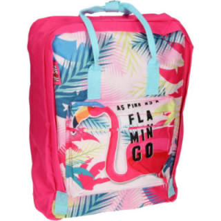 Zaska Flamingo, mochila rectangular, 27 × 28 × 13 cm