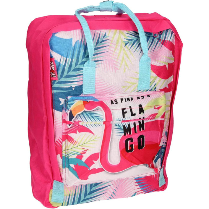 Zaska Flamingo, mochila rectangular, 27 × 28 × 13 cm