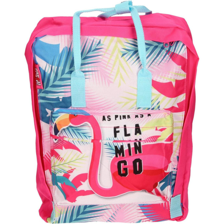 Zaska Flamingo, mochila rectangular, 27 × 28 × 13 cm