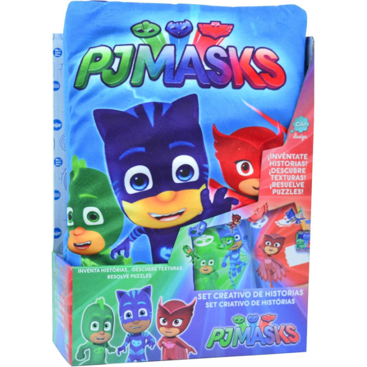 PJ Masks Cife 41179, libro acolchado de historias con 15 figuras de fieltro