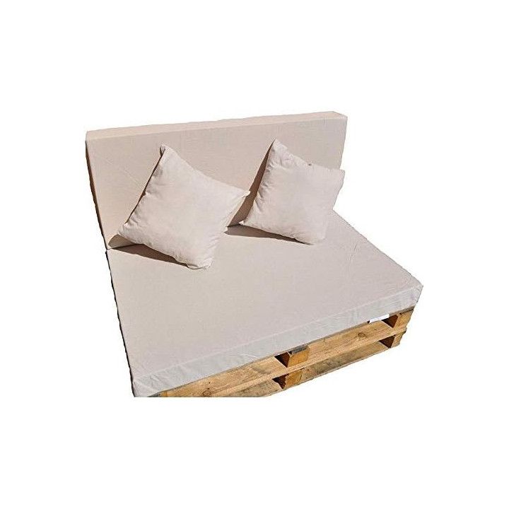 GBLA, conjunto beige de cojines para sofá de palets con respaldo y dos cojines