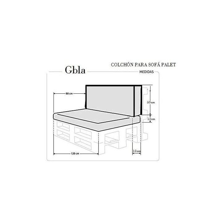 GBLA, conjunto beige de cojines para sofá de palets con respaldo y dos cojines