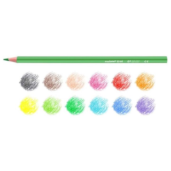 Carioca Tita, estuche de 12 lápices de colores triangulares de resina