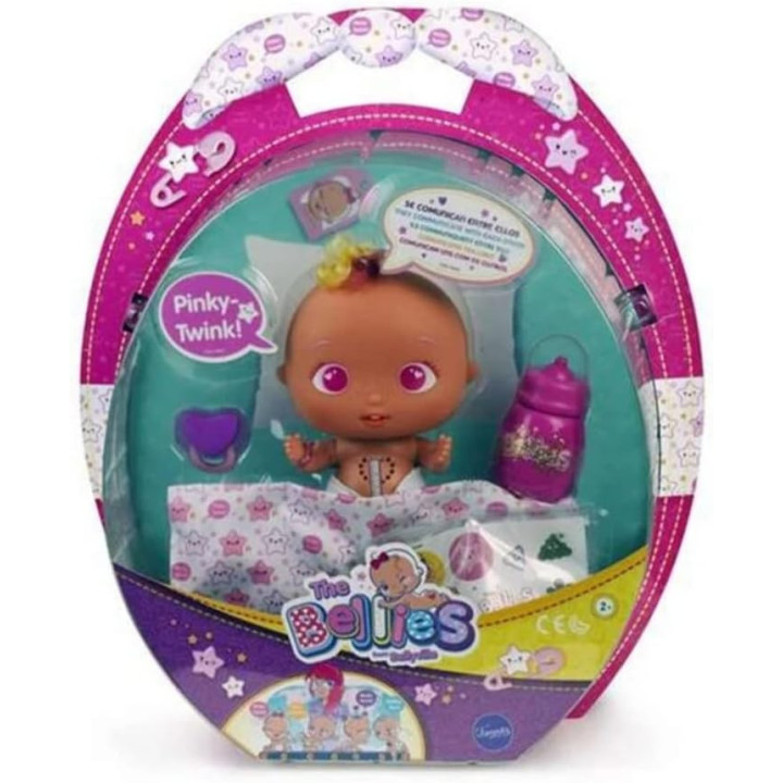 The Bellies Pinky Twink, muñeco interactivo de 17 cm con accesorios