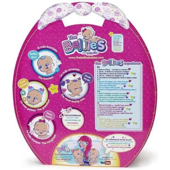 The Bellies Pinky Twink, muñeco interactivo de 17 cm con accesorios