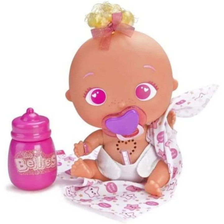 The Bellies Pinky Twink, muñeco interactivo de 17 cm con accesorios