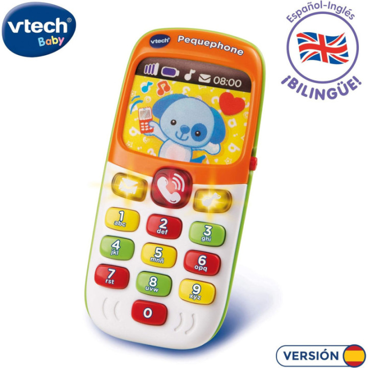 VTech Baby Pequephone 138147, teléfono bilingüe en español e inglés