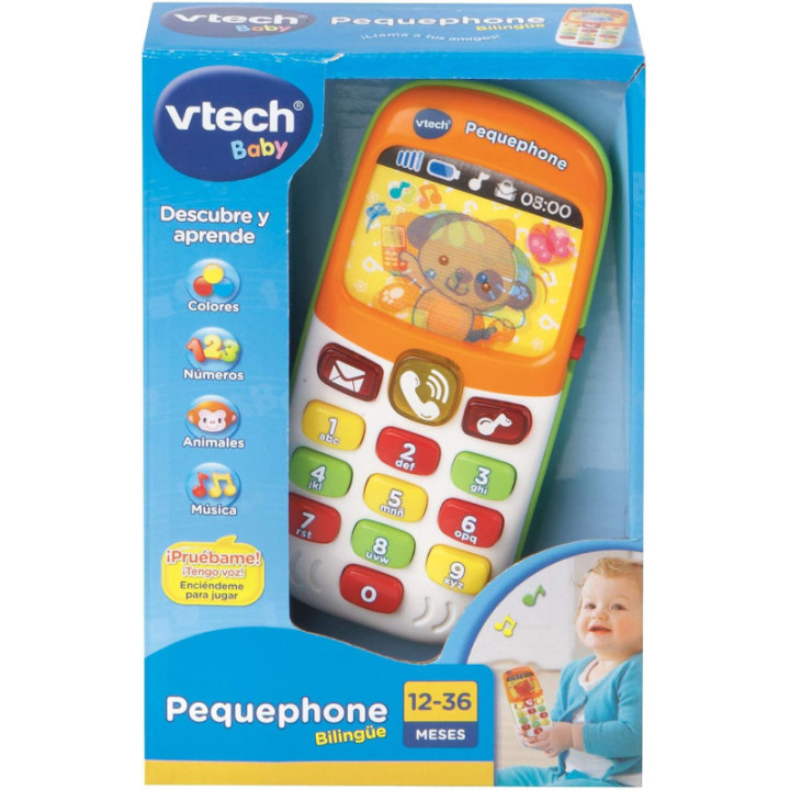 VTech Baby Pequephone 138147, teléfono bilingüe en español e inglés