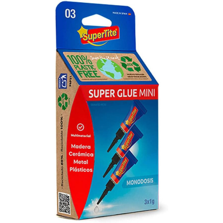 Supertite 2403, adhesivo instantáneo en 3 minidosis de 1 g