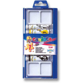 Carioca, caja de 7 témperas de 7,5 ml con pincel